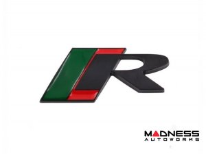 Jaguar Custom Emblem - R - Satin Black Finish - Green/ Red